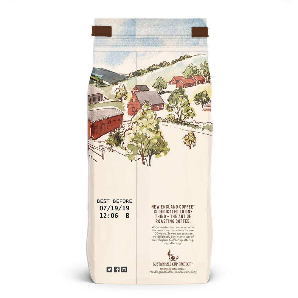 New England Coffee Breakfast Blend Medium Roast Ground Coffee - 24 Ounce Bag | Rich & Smooth Flavor for Morning Brew, Office or Home Use