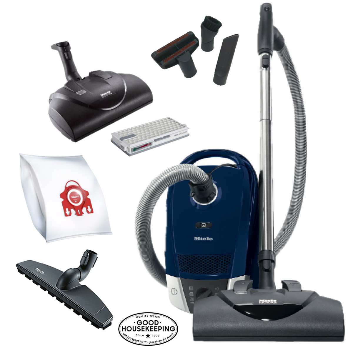 Miele Compact C2 Electro+ SDCE0 Canister Vacuum Cleaner Replacement Parts | Genuine Accessories for Home Cleaning | Perfect for Pet Hair, Hard Floors & Carpets