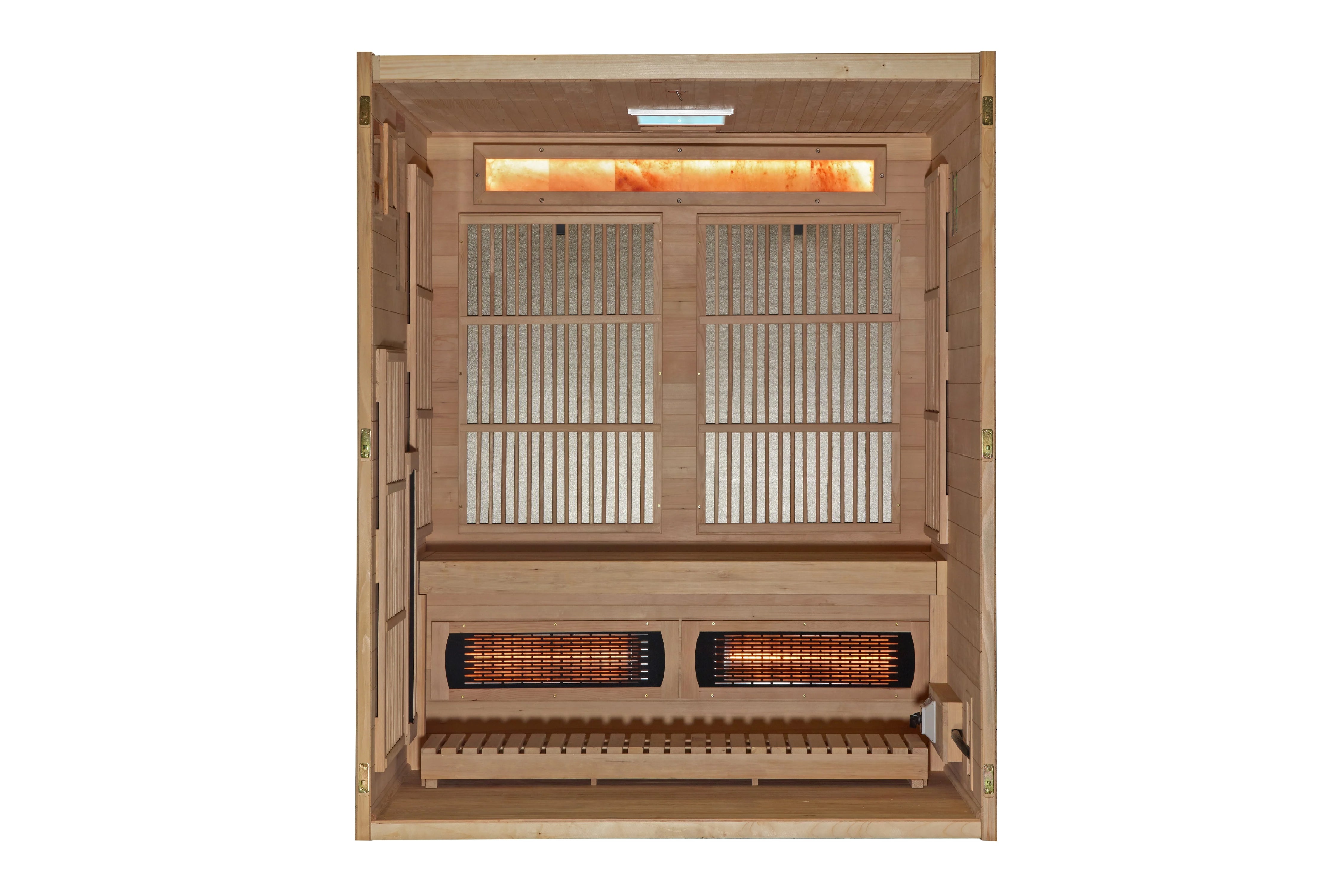 Golden Designs 2025 Soria 3-Person Hybrid Sauna for Indoor Use - Full Spectrum Infrared & Traditional Steam with Harvia Stove - Perfect for Home Relaxation, Detox & Muscle Recovery