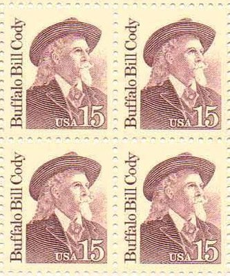 Buffalo Bill Cody 4x15c US Stamps - Scot 2177 for Collectors