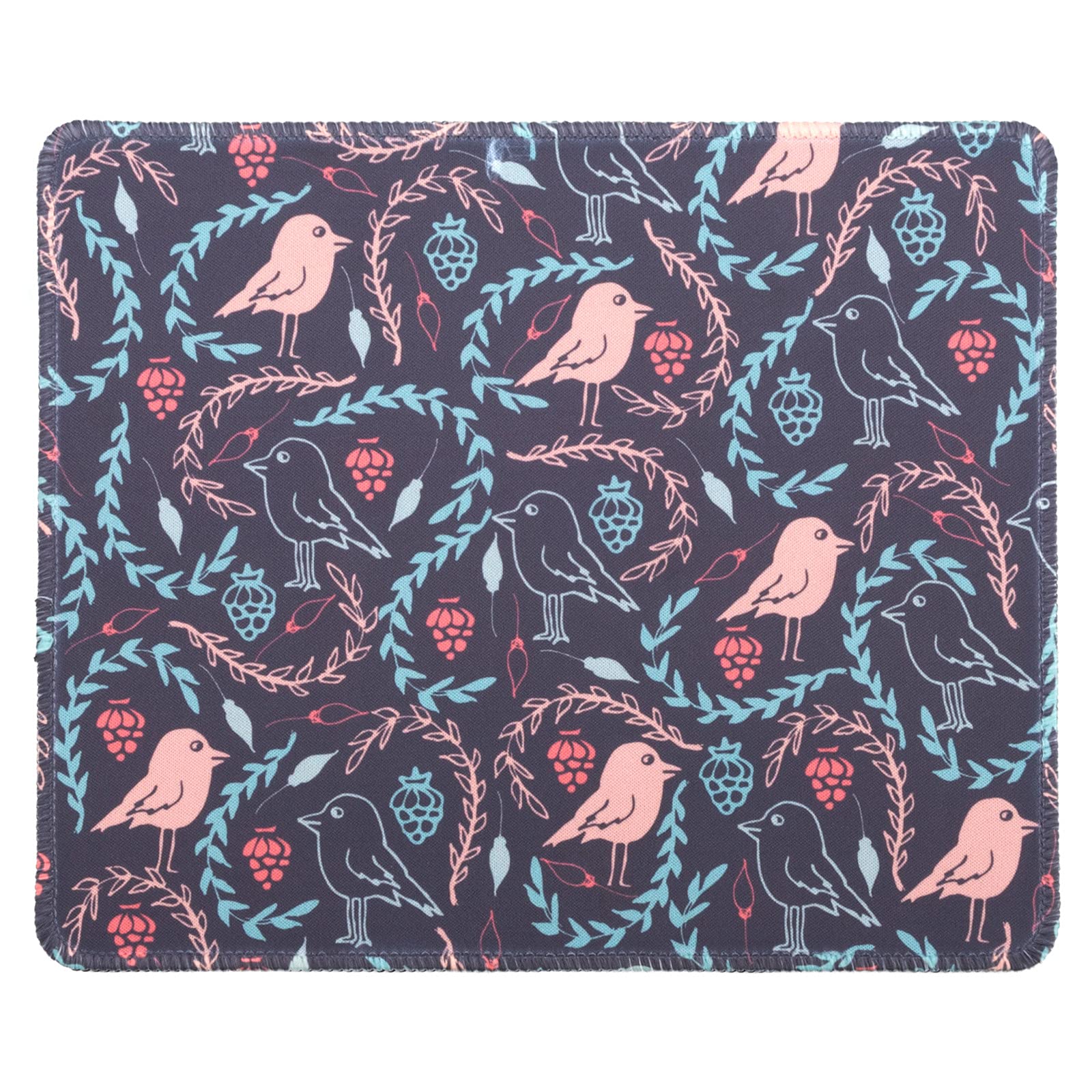 Colorful Gaming Mouse Pad Set - 2 Pack Non-Slip Rubber Base Computer Mouse Mat with Printed Floral & Bird Design (9.5
