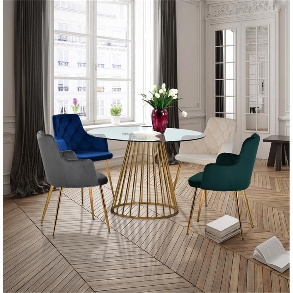 Modern Gold Glass Dining Table - Trent Home Contemporary Design for Kitchen, Dining Room & Small Spaces - Elegant & Durable Home Decor