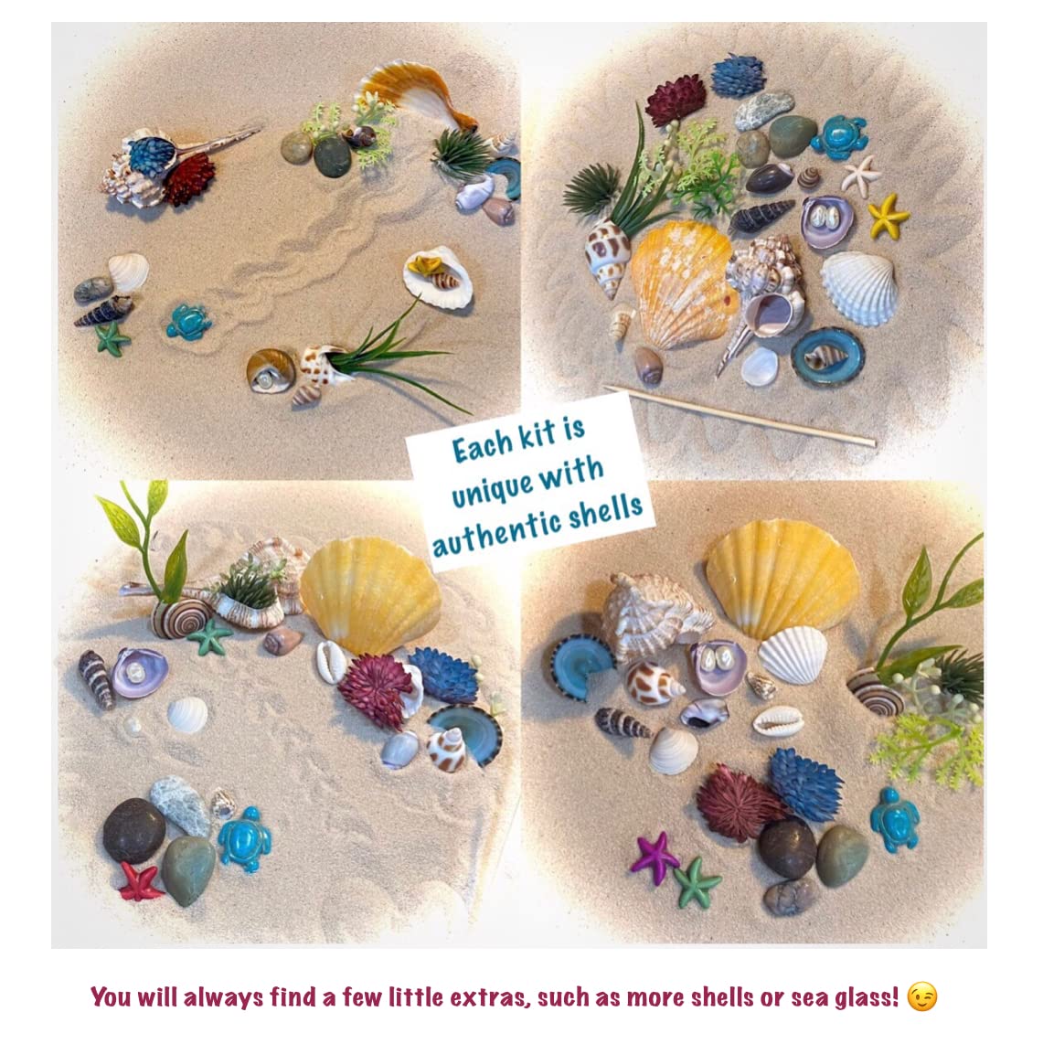 Instant Beach Vacation Desktop Terrarium Sandbox - Mini Zen Garden for Office Desk, Stress Relief Decor & Creative Gift Idea for Adults