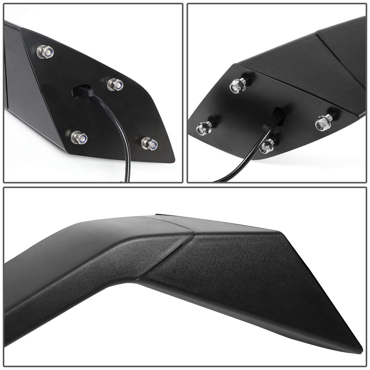 DNA Motoring MIRROR-HAY-002-CH LED Sequential Turn Signal Side Mirrors - Arrow Pattern, Manual Adjust, Compatible with 2004-2018 Volvo VN Series Trucks | Enhanced Visibility & Safety for Highway Driving & Nighttime Operation