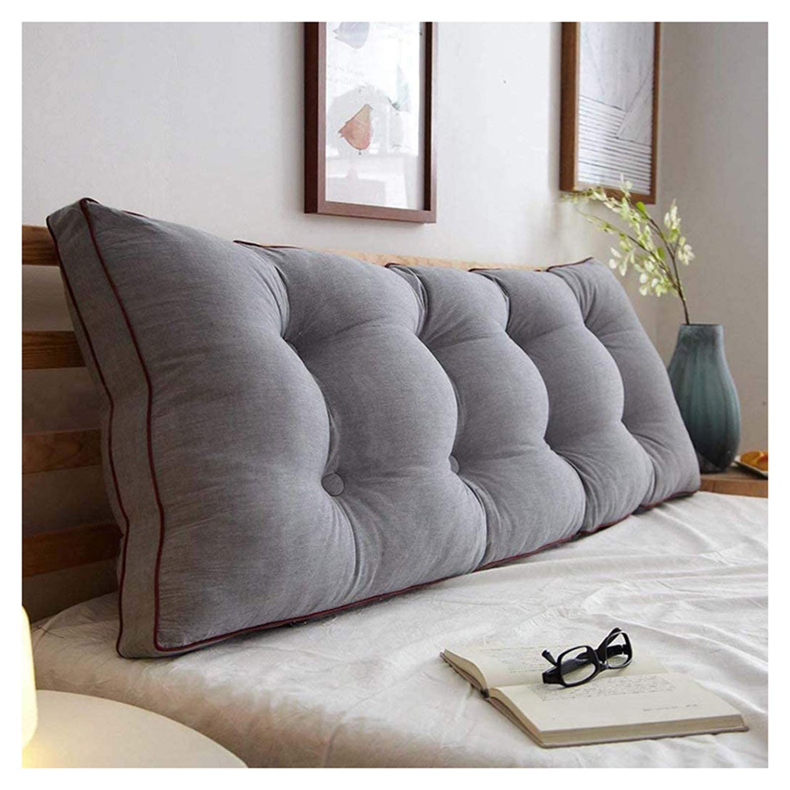 Ergonomic Back Support Pillow for Beds & Chairs - Adjustable Headboard Cushion, Lumbar Pad for Reading, Office & Relaxation (20x20x50cm) - Perfect for Home, Office & Travel Comfort