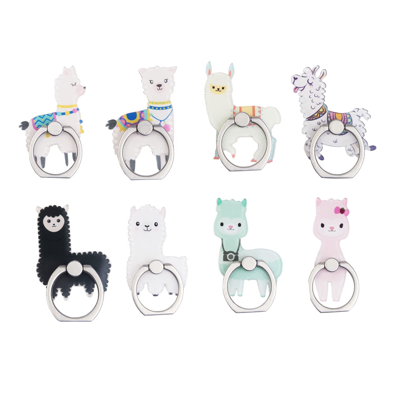 8 PCS Cute Camel Phone Ring Holder Stand - Adjustable 360° Rotating & 180° Swivel Finger Grip - Universal Alloy Ring Holder for iPhone, Samsung, Smartphones - Perfect for Work, Travel, and Hands-Free Viewing