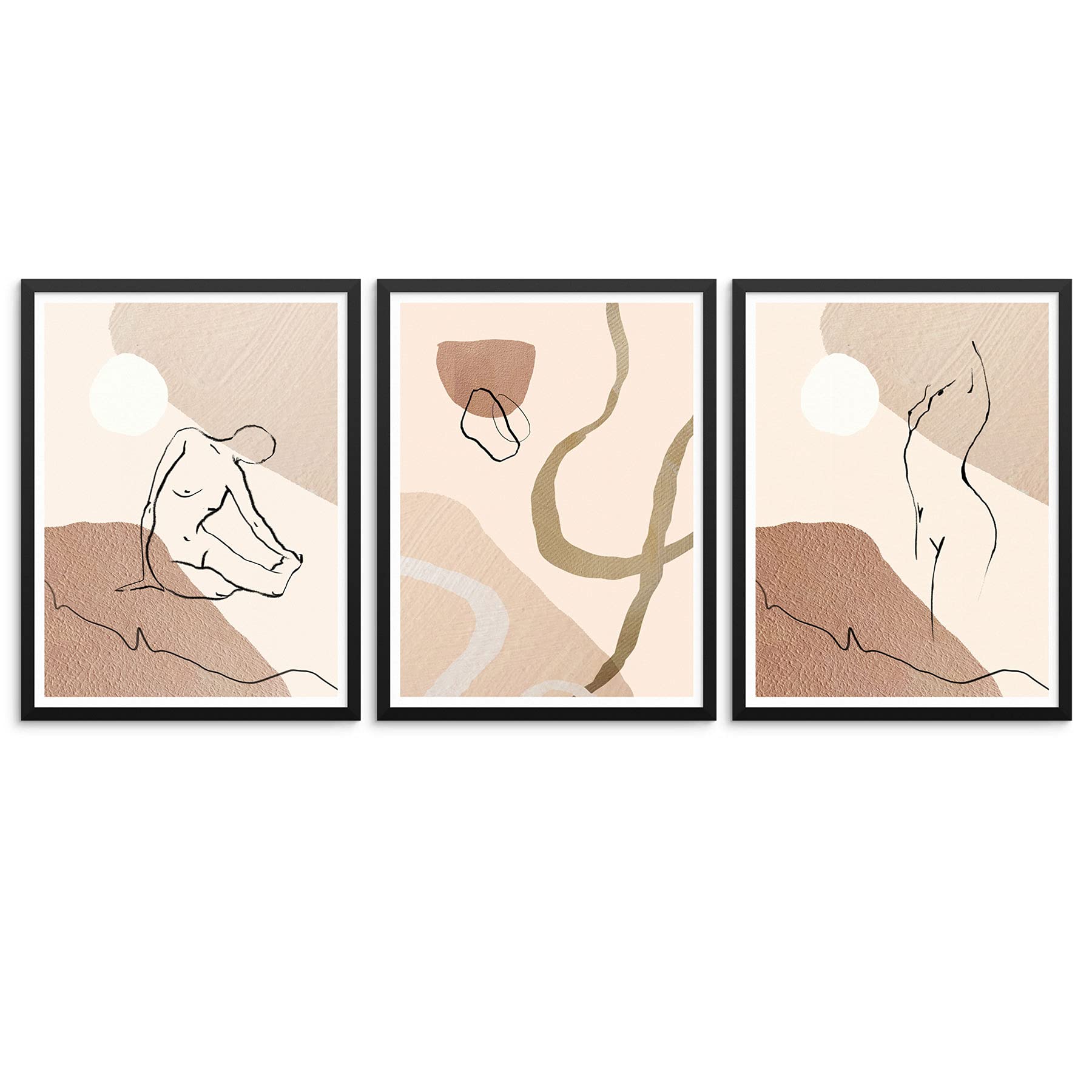 Abstract Silhouette Art Print Set - 11x14 Inch Modern Line Art Posters for Living Room, Bedroom, Bathroom & Home Office Decor | Trendy Wall Art for Picture Gallery & Contemporary Spaces
