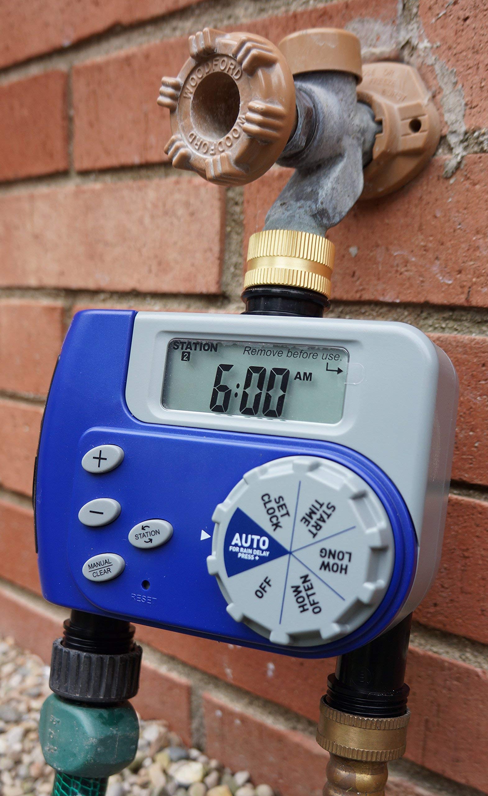 Orbit 27133 2-Outlet Brass Hose Watering Timer - Automatic Dual Outlet Garden Irrigation Timer for Lawns, Flower Beds & Vegetable Gardens | Weather Resistant & Easy to Program