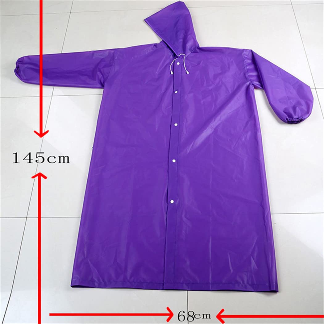 Waterproof Reusable Raincoat for Women & Men - Clear EVA Hooded Rain Jacket with Thickened Frosted Design | Outdoor Rainwear for Hiking, Commuting & Travel