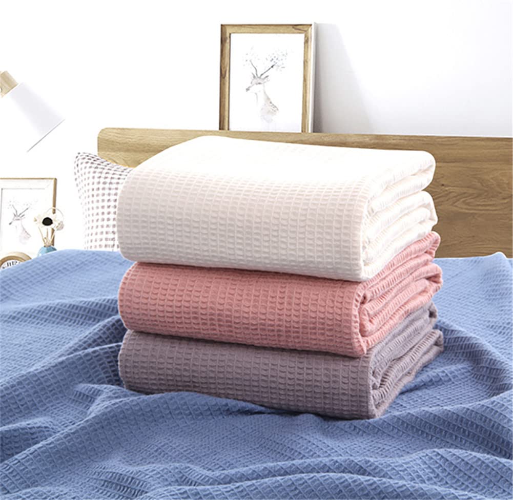 Premium 100% Cotton Waffle Weave Blanket - Ultra Soft, Breathable & Lightweight Thermal Blanket for All Seasons - Hotel Quality Throw Blanket for Bed, Couch & Sofa (60