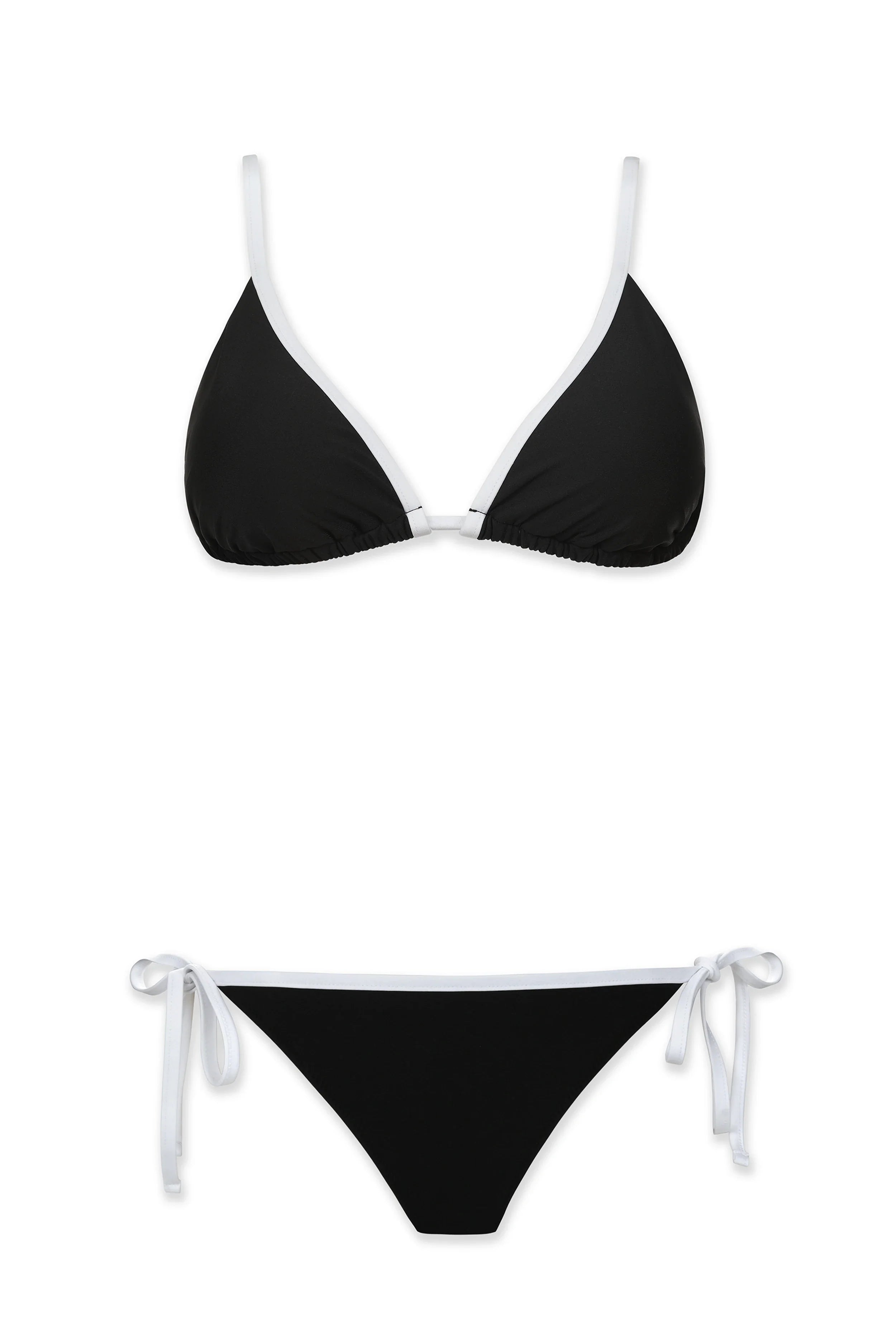 Black & White String Bikini Bottom with Comfortable Binding - Perfect for Beach, Pool, and Summer Vacations