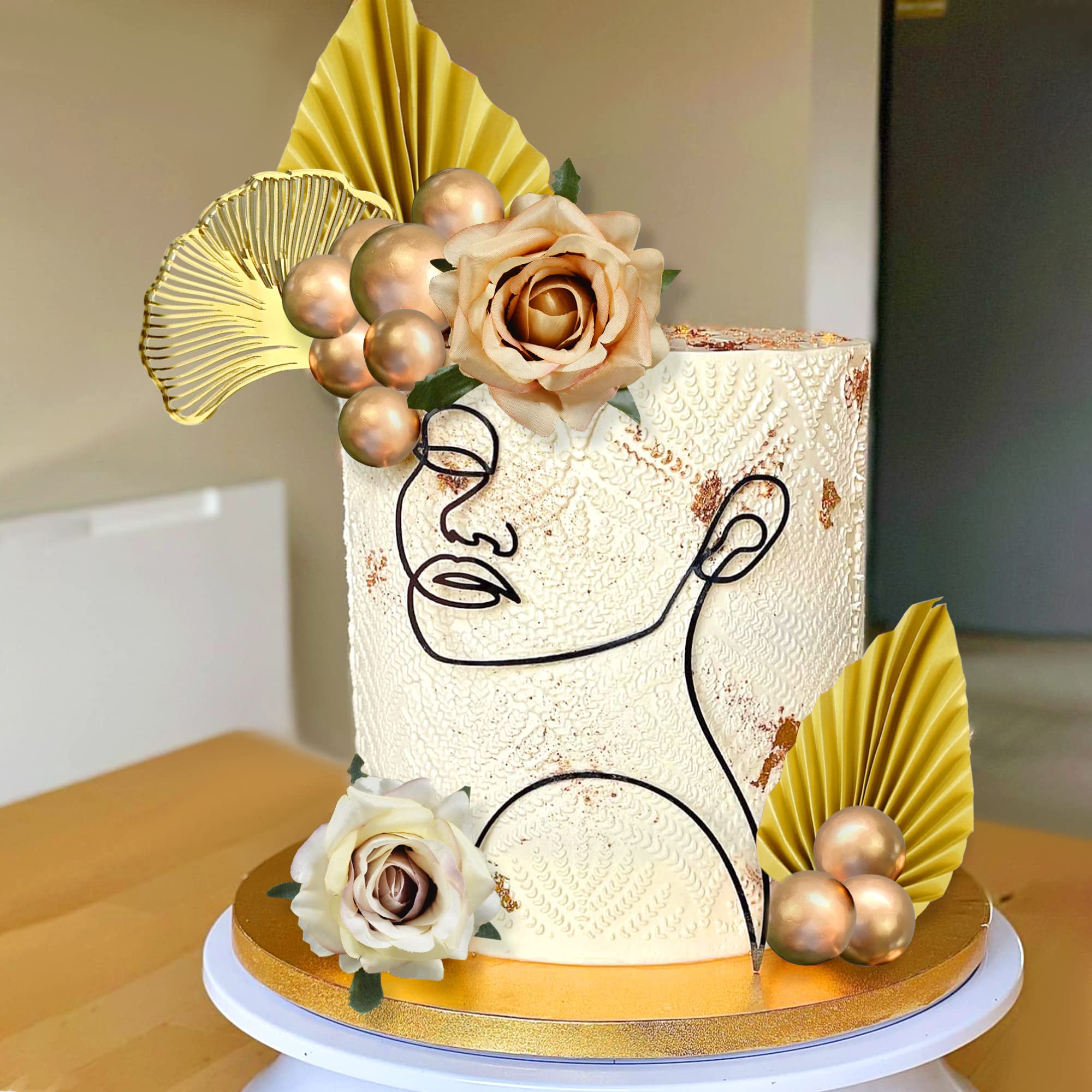Elegant Acrylic Rose Cake Topper for Women - Minimalist Wedding Cake Decor, Bridal Shower, Birthday Party & Anniversary Celebration - Perfect for DIY Cake Decorating and Special Occasions