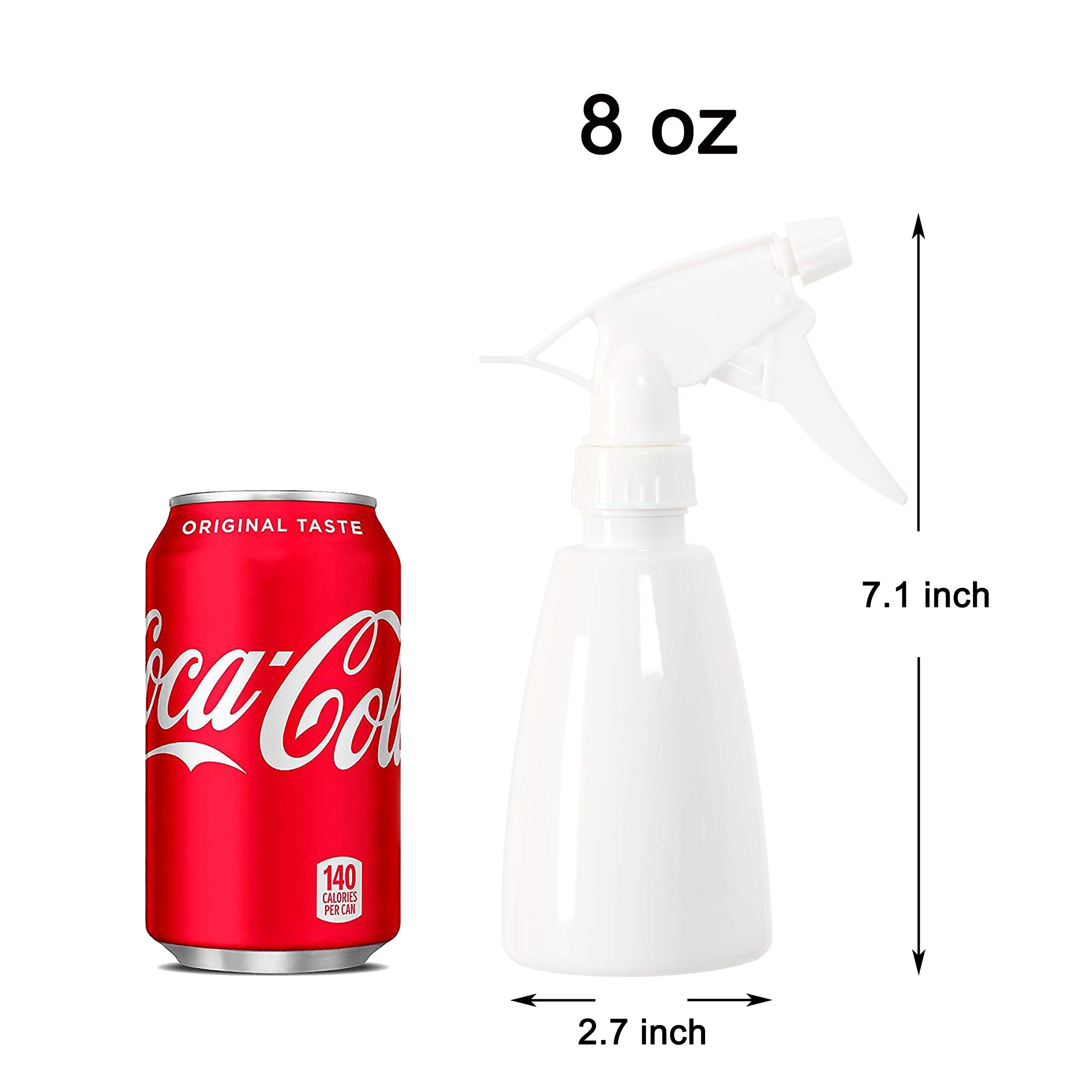 Youngever 6 Pack 8oz Empty Plastic Spray Bottles - Refillable White Mist Bottles for Hair Care, Cleaning Solutions, DIY Beauty & Gardening - Perfect for Salon, Home & Travel Use