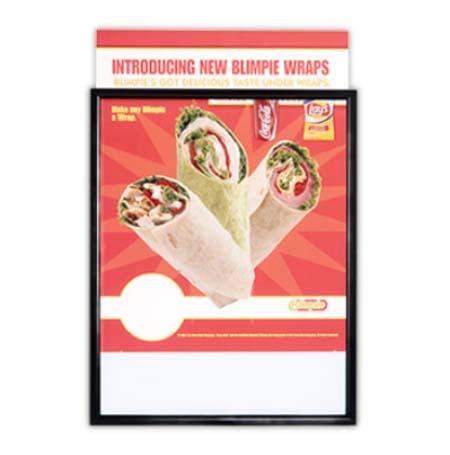 13x19 Beveled Slide in Frame - Top Load or Side Load Poster Frame Sign Holder - Black & Silver Metal Finishes - Perfect for Home Decor, Office Displays & Retail Signage
