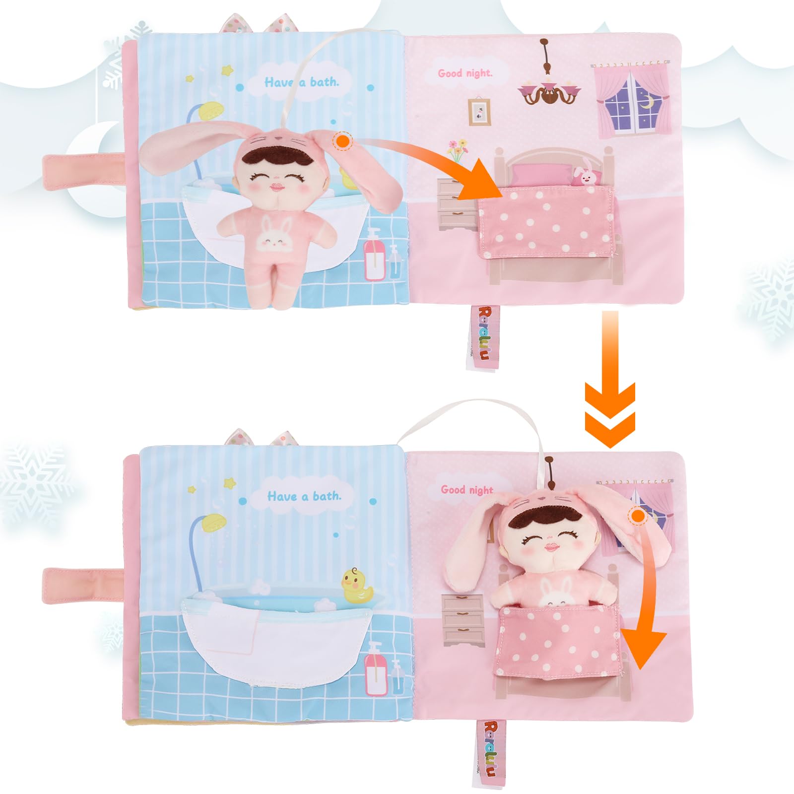 Soft Cloth Books for Babies - Interactive Developmental Activity Quiet Books | Sensory Toys for Toddlers 0-2 Years Old | Perfect Baby Shower Gift & Early Learning Toy for Infants | Great for Travel, Bedtime & Playtime