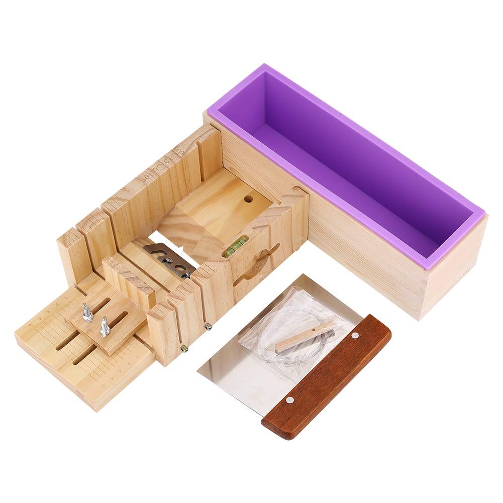 GXMZL Silicone Soap Mold Kit with Wooden Box - DIY Soap Making, Cake Decorating & Candle Crafting Tool Set for Home, Bath & Gift Making