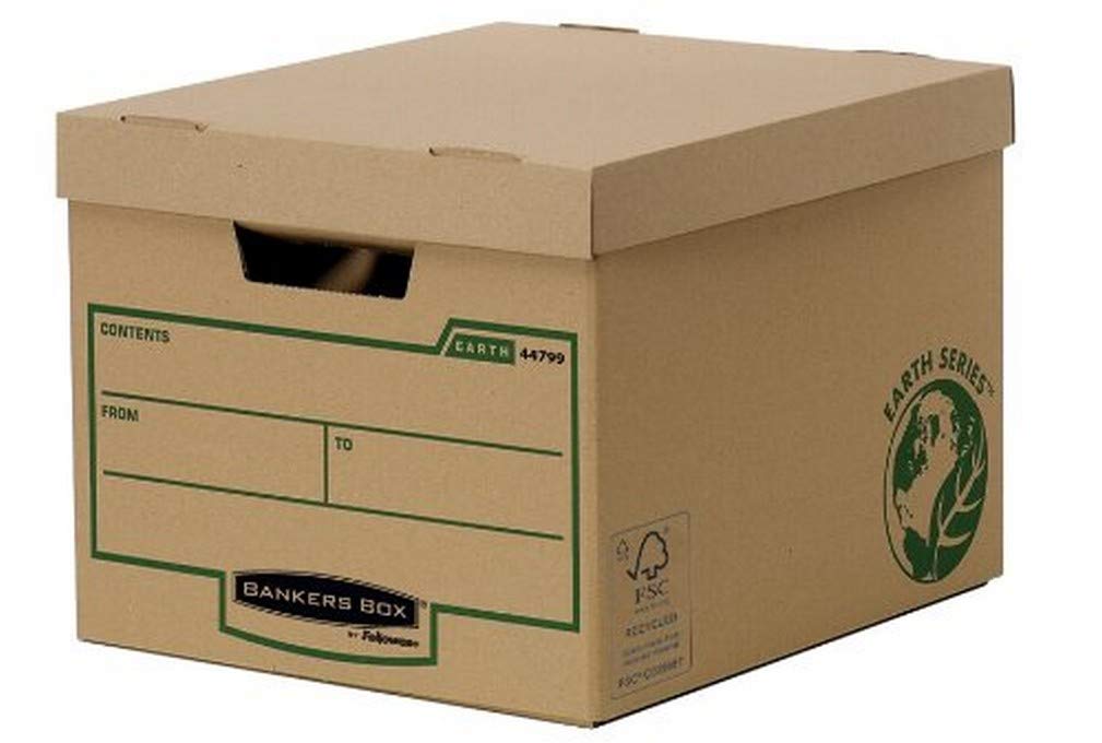 Bankers Box Earth Series Heavy Duty Storage Boxes - 10 Pack | Durable Moving & File Storage for Office, Home & Business Organization