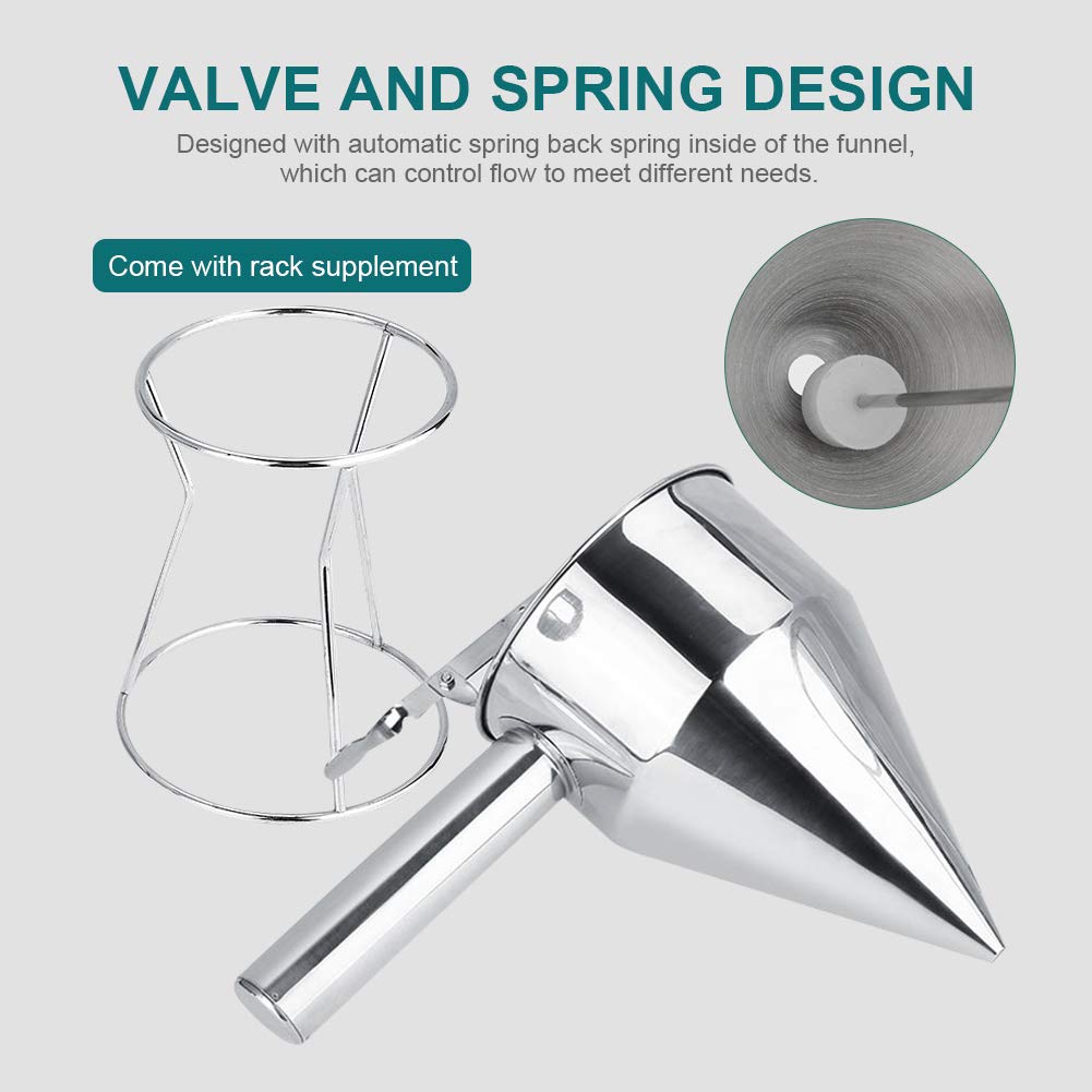 Premium Stainless Steel Baking Funnel - Waffle Batter Dispenser & Pancake Maker - Essential Kitchen Tool for Home Bakers & Professional Chefs - Perfect for Pancakes, Waffles, Crepes & Muffins