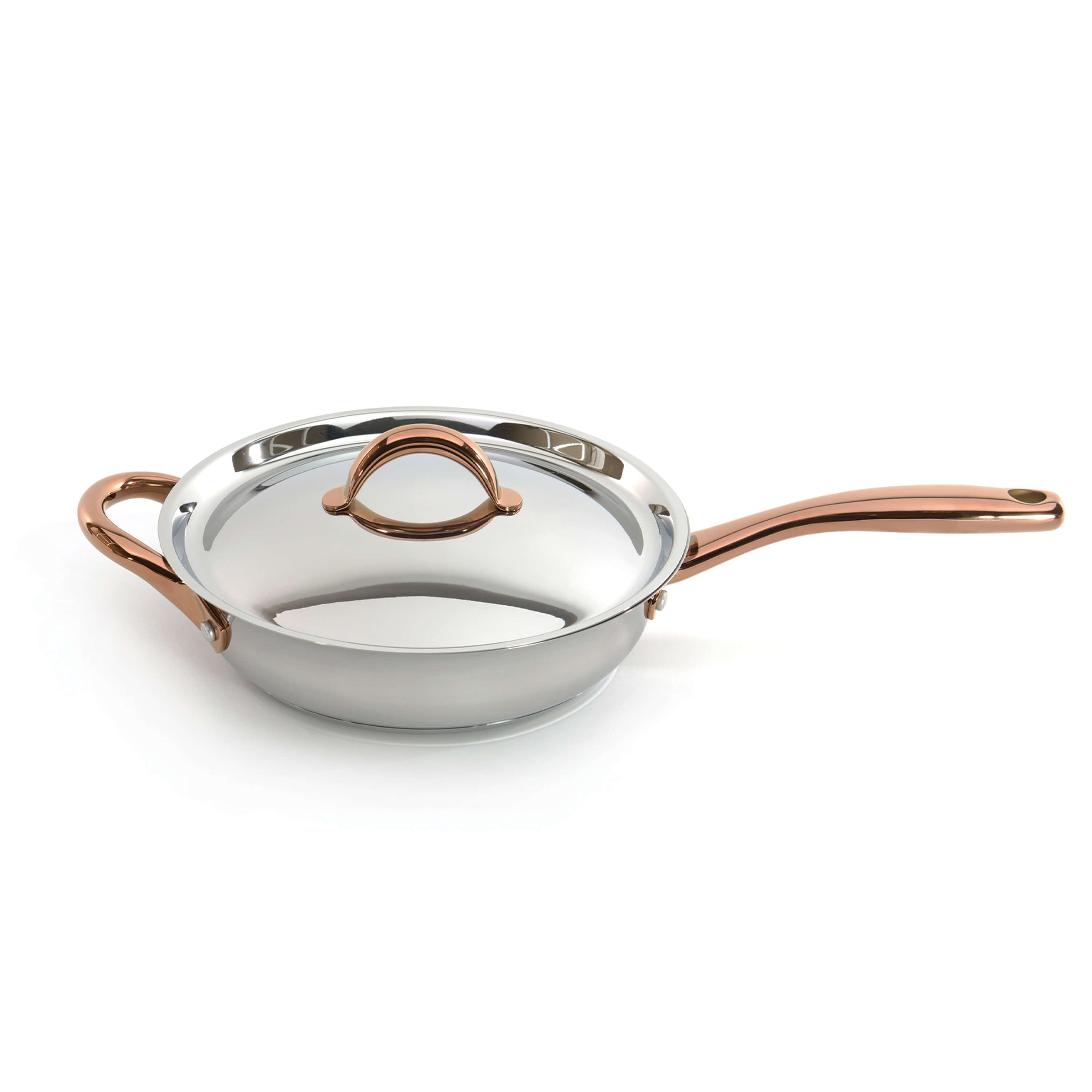 BergHOFF Ouro Gold 10-Piece 18/10 Stainless Steel Cookware Set with Stainless Steel Lids & Rose Gold Handles - Premium Kitchen Cookware for Professional Chefs & Home Cooking