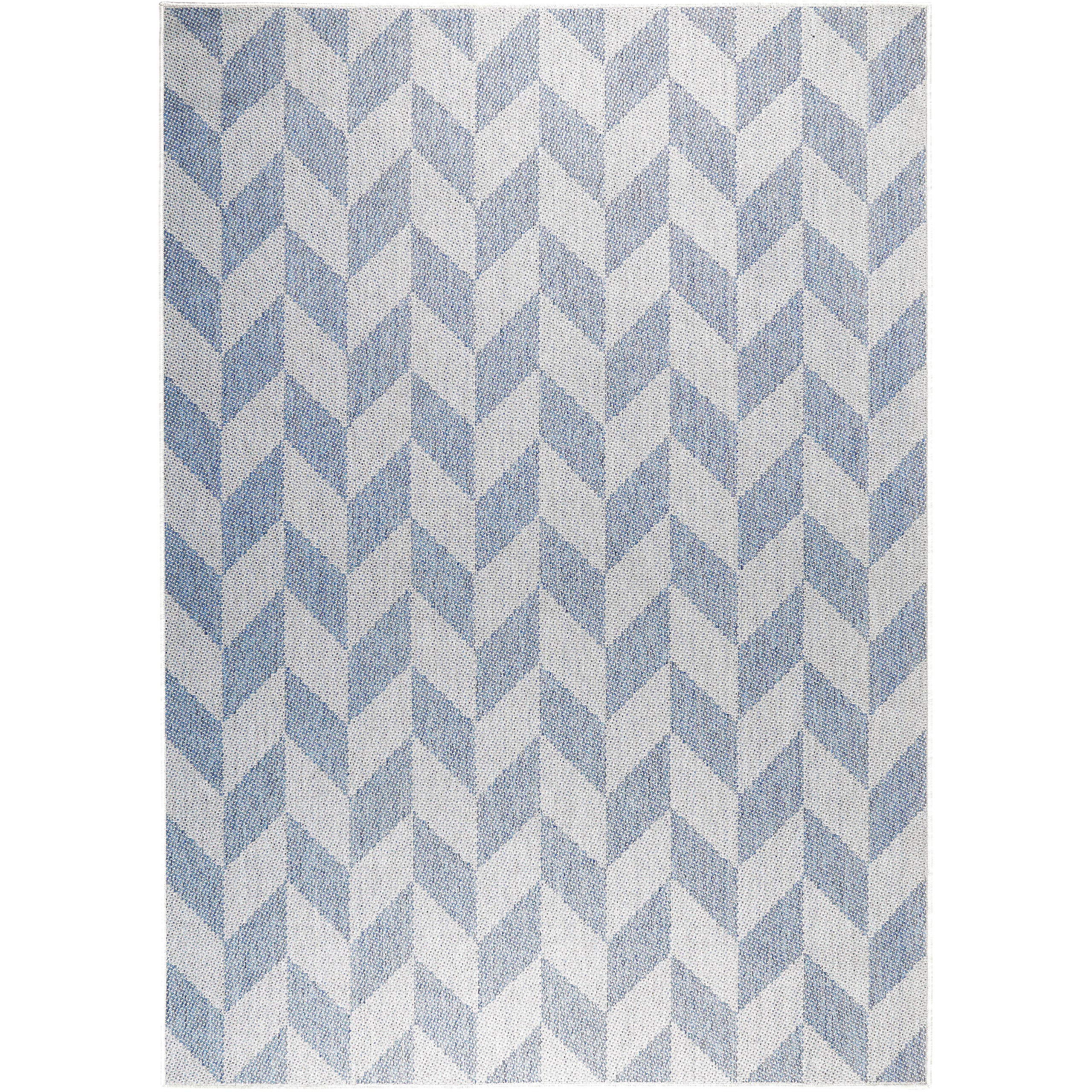 Nicole Miller New York Patio Country Calla Contemporary Herringbone Indoor/Outdoor Area Rug - Blue & Grey - 7'9