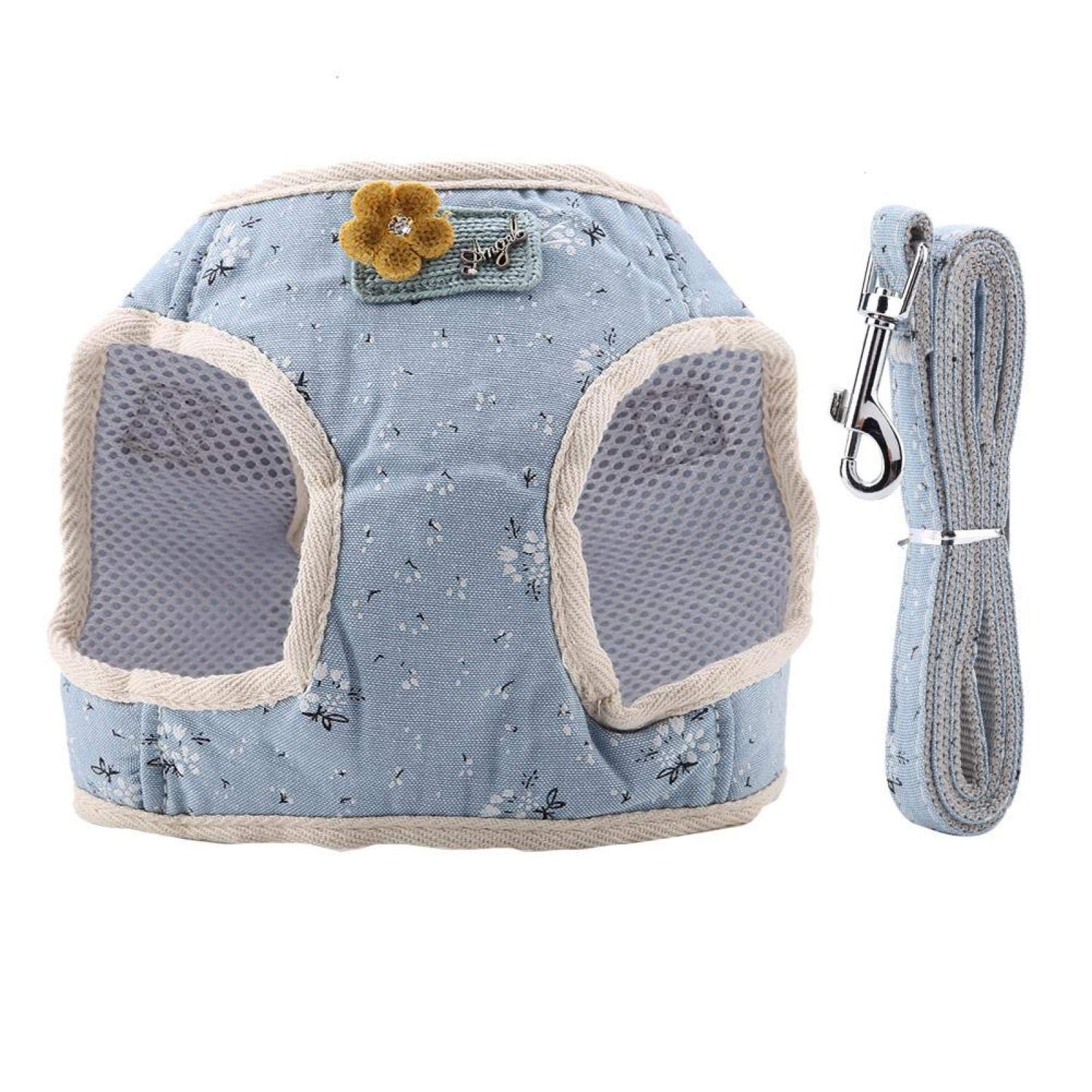 **GLOGLOW Breathable Cotton Blend Pet Harness & Leash Set for Small & Medium Dogs - Adjustable Dog Vest with Chest Strap & Pulling Rope - Perfect for Walking, Training & Outdoor Adventures**