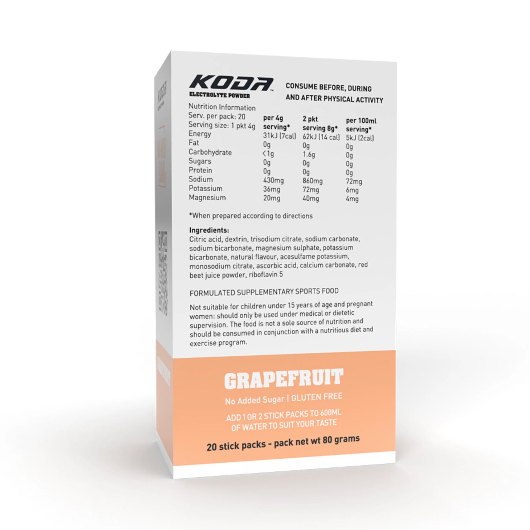 KODA Electrolyte Stick - Fast Hydration & Energy Boost with Essential Minerals | Perfect for Workouts, Travel & Daily Hydration