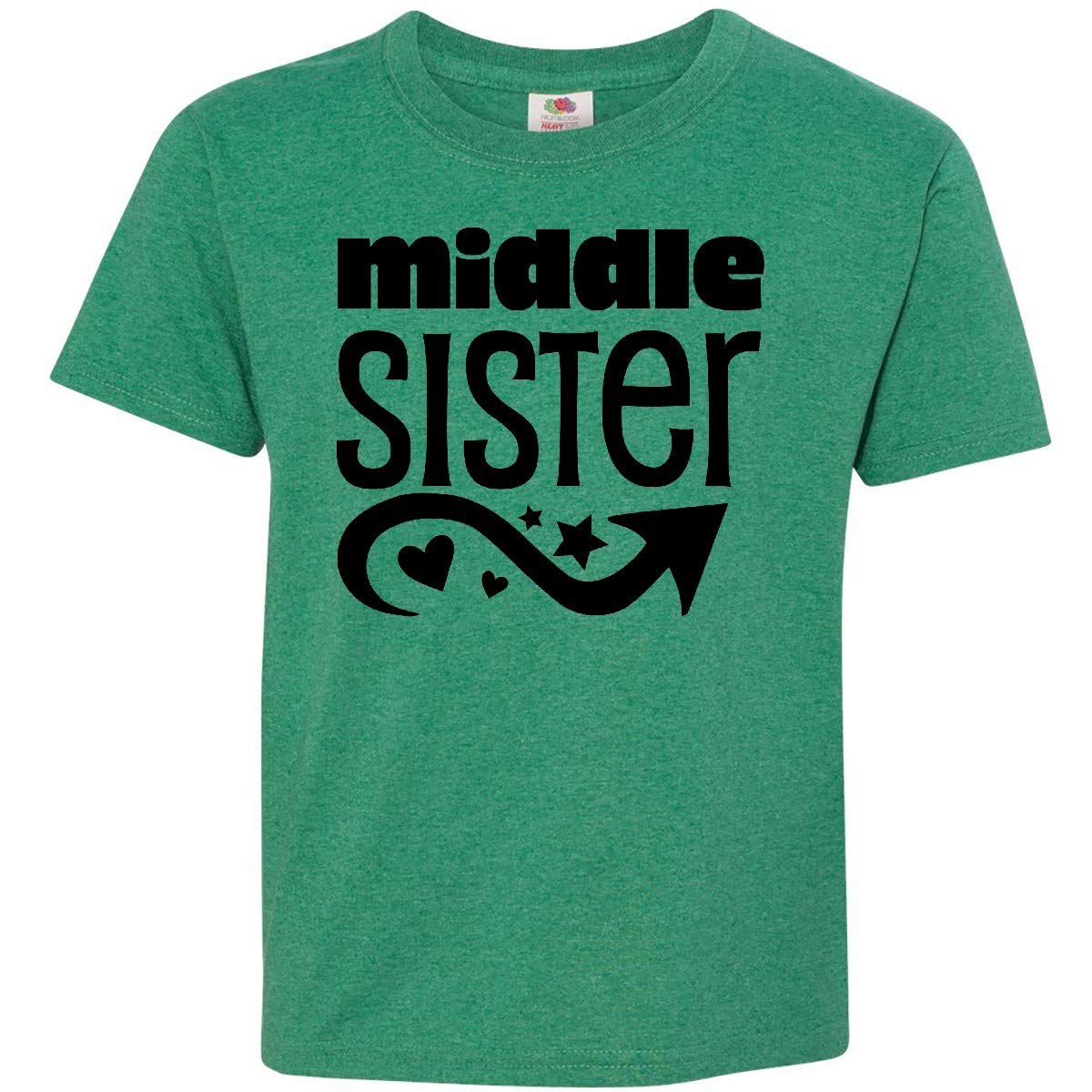 Inktastic Middle Sister Youth T-Shirt - Funny Sibling Gift for Sisters - Perfect for Birthdays, Family Reunions & Matching Outfits