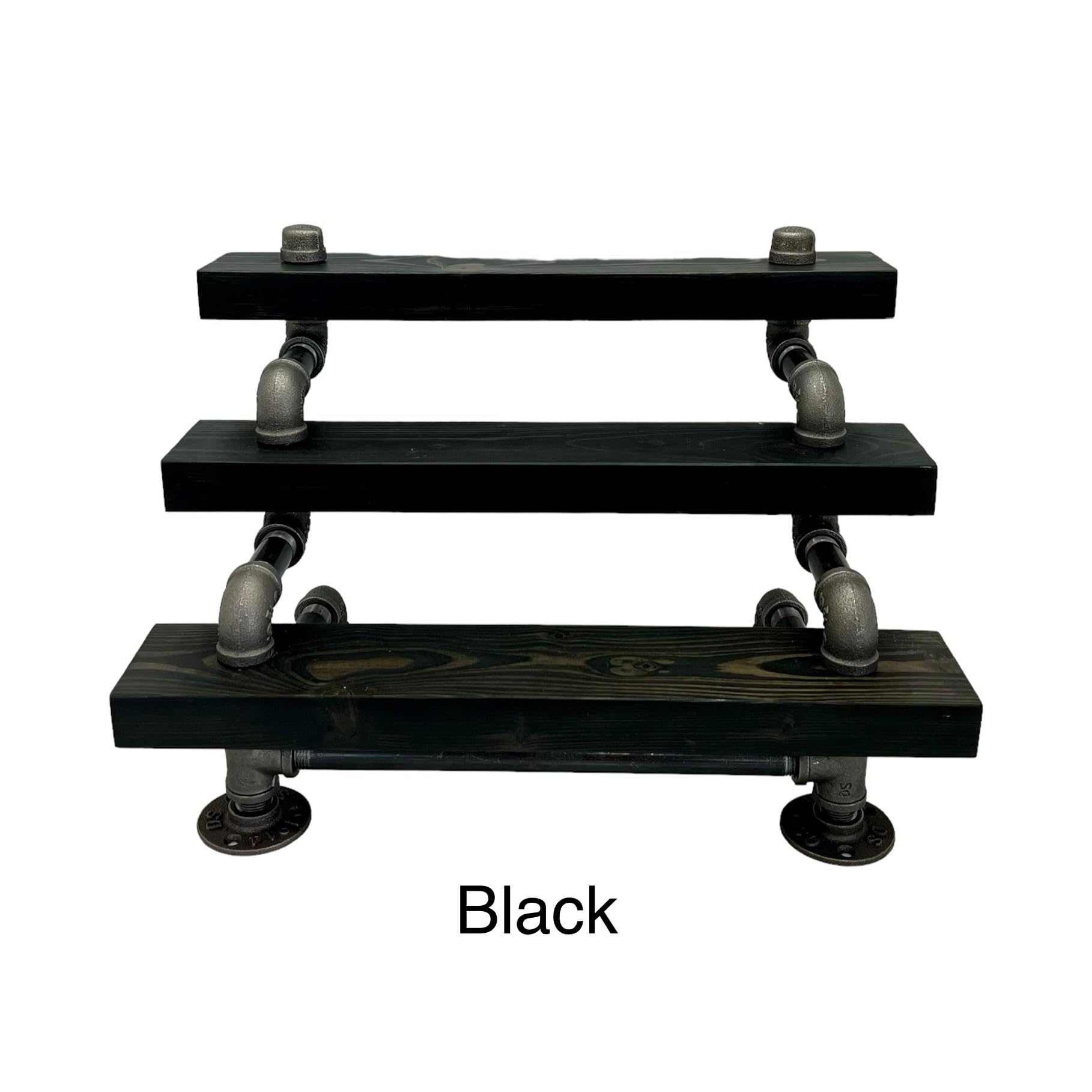 3-Tier Industrial Bar Display Shelf - Freestanding Liquor & Wine Bottle Organizer - 36