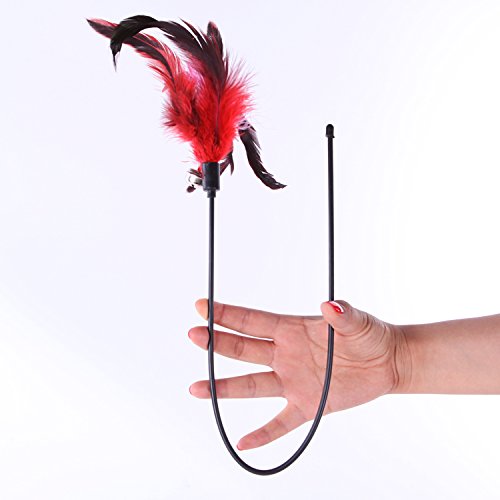 Interactive Cat Feather Teaser Toy Wand with Suction Cup & Replaceable Toys - Fun Exercise for Indoor Cats to Play Chase - Perfect for Playtime & Bonding (Colorful - Version 2)