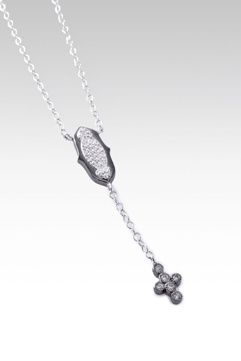 Rhodium Plated Passionate Promises Necklace with White Zircon Stones - Elegant Jewelry for Anniversaries, Valentine's Day & Special Occasions