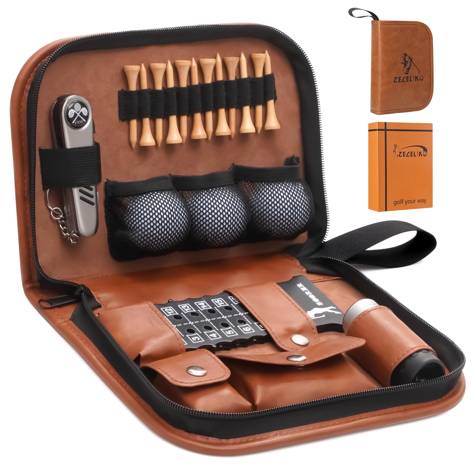 Premium Golf Gift Set for Men & Women - Rangefinder, Multi-Function Clubs, Golf Balls, Brushes, Scorekeeper & More - Perfect for Birthdays, Father's Day & Golf Enthusiasts - Ideal for Driving Range, Course Play & Tournament Gifts