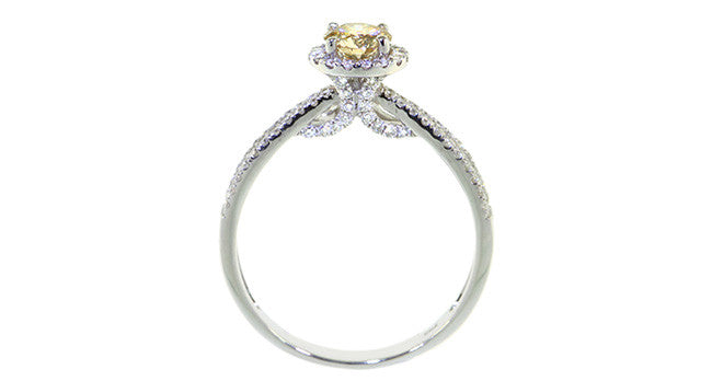 Exquisite 14K Gold Champagne Diamond Ring for Women - Elegant Engagement, Wedding, Anniversary Gift - Perfect for Romantic Occasions & Special Celebrations