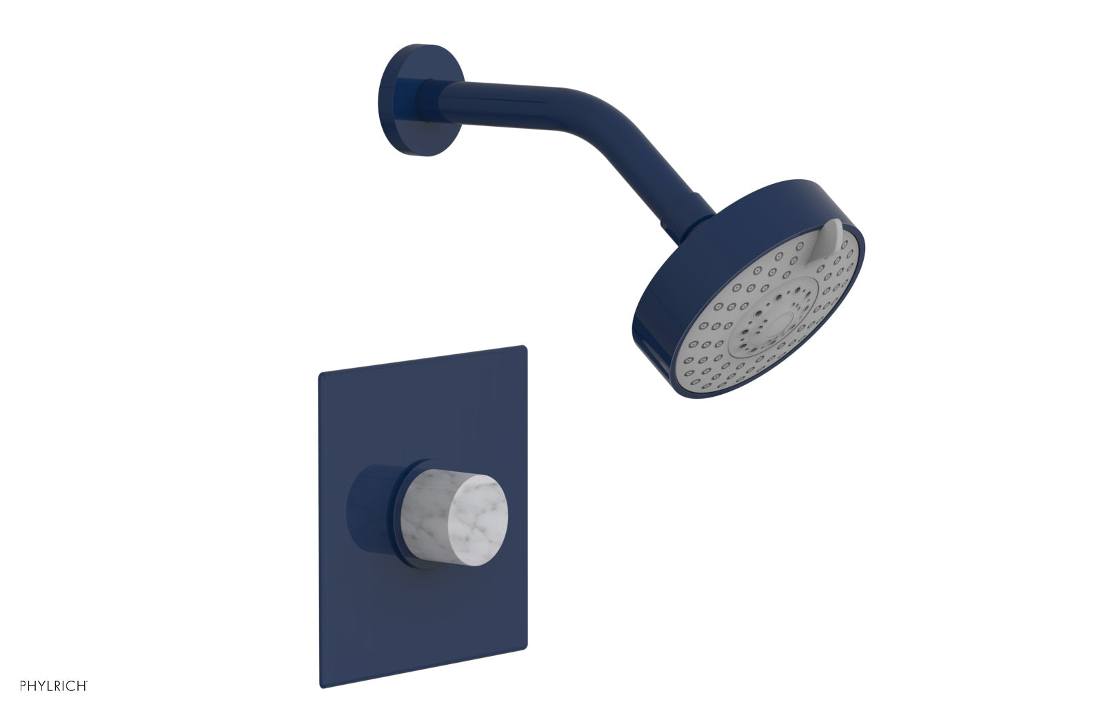 BASIC II Pressure Balance Shower Set with White Marble Handle - 230S 23 Series - Perfect for Modern Bathroom Renovation & Spa-Like Shower Experience