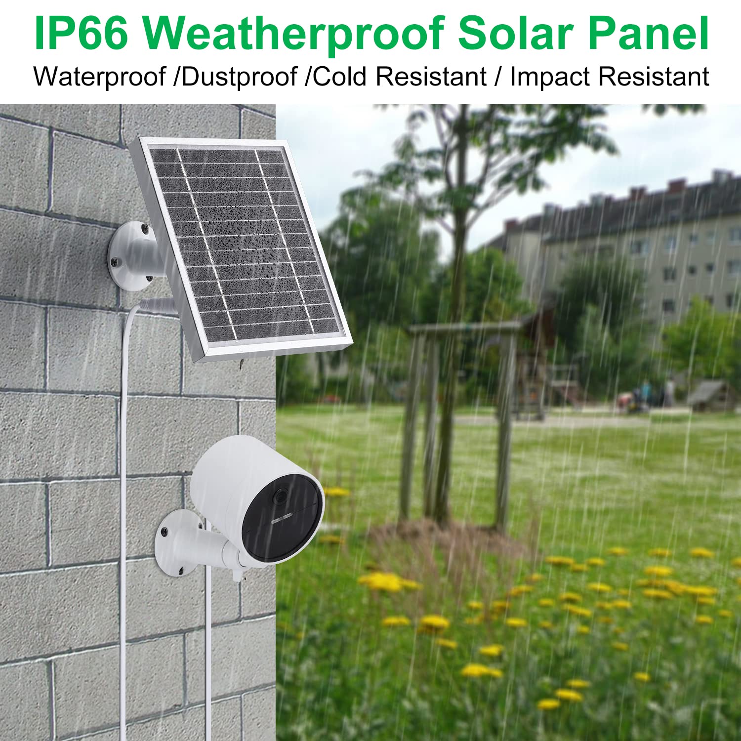 3 Pack Solar Panel for SimpliSafe Outdoor Security Camera - 2200mAh Built-in Battery, IP66 Waterproof with Aluminum Alloy Frame - Continuous Power Supply for Home Security & Surveillance (Ideal for Backyard, Front Door & Outdoor Monitoring)