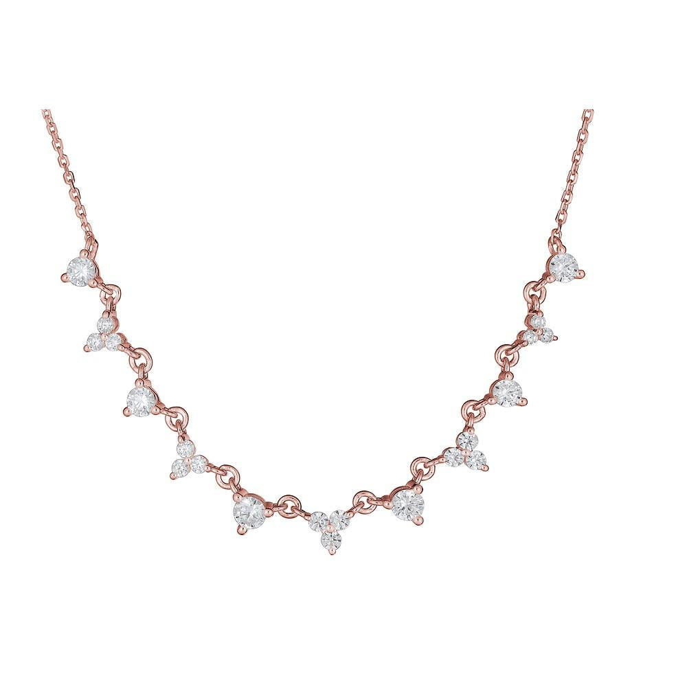 14KT Gold 0.55 CTW Graduated Diamond V Necklace for Women - Elegant Layered Pendant Necklace for Wedding, Anniversary & Special Occasions