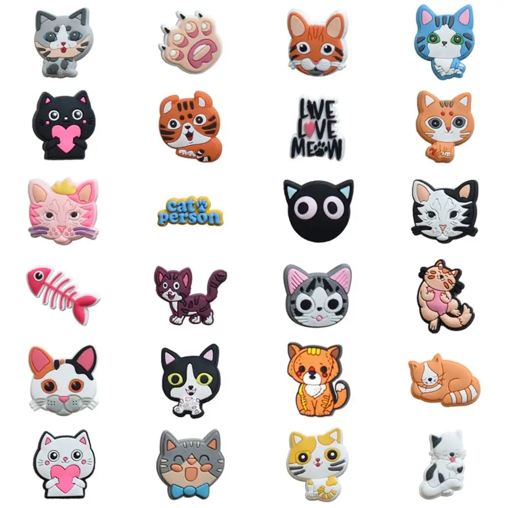 Adorable Cat Shoe Charms for Crocs & Sandals - Cute Clog Pins for Women, Men & Kids - Versatile Shoe Decorations for Jeans, Buckles & More - Perfect for Casual Wear, Gifts & Fashion Accessories