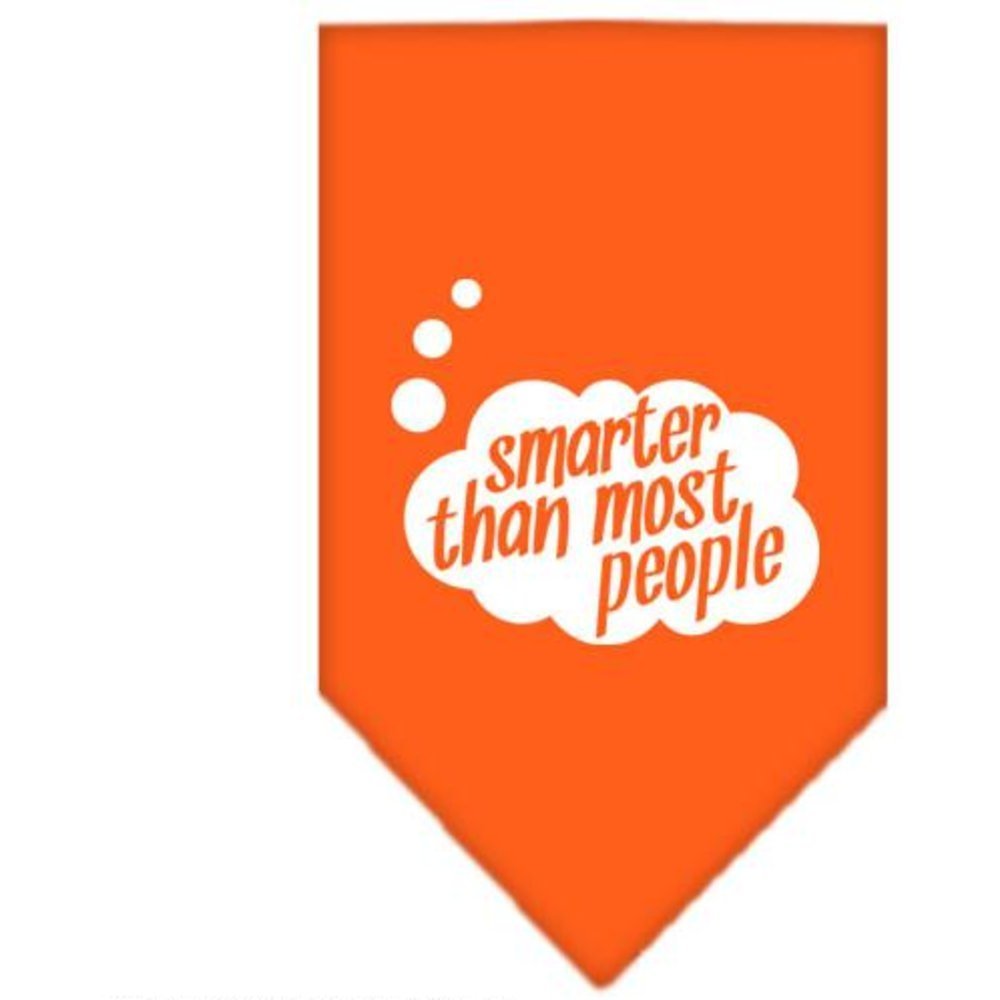 Premium Orange Large Dog Bandana with 'Smarter Than Most People' Screen Print - Perfect for Pet Parties, Walks & Photo Shoots