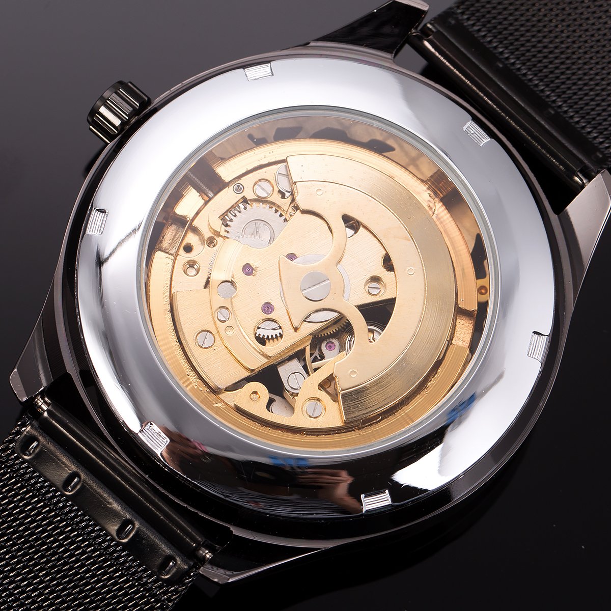 ManChDa Automatic Skeleton Mechanical Watch for Men - Waterproof Stainless Steel Wristwatch with Date Display | Perfect for Business, Formal Events & Daily Wear