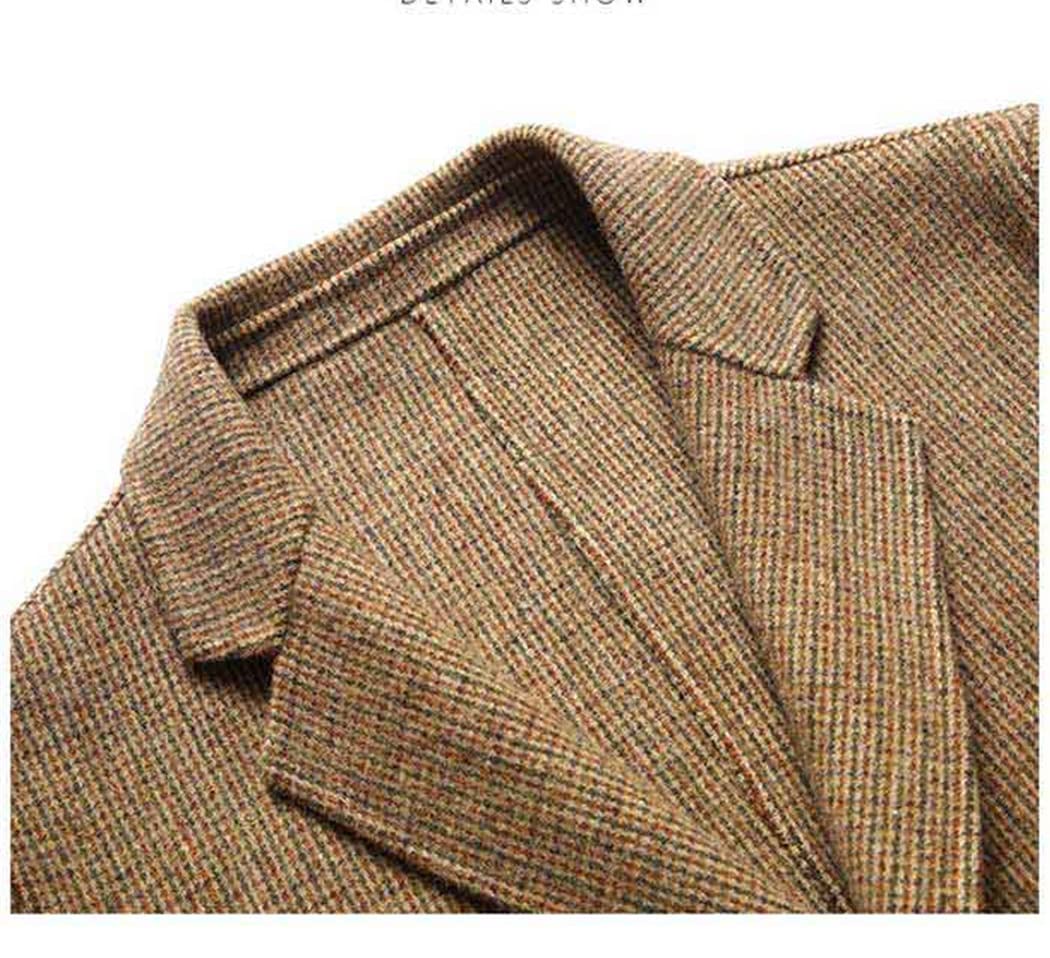 Men's Slim Fit Plaid Wool Blazer - Casual & Formal Wool Jacket for Office, Banquet, Wedding & Business Events - Perfect for Work, Parties & Special Occasions