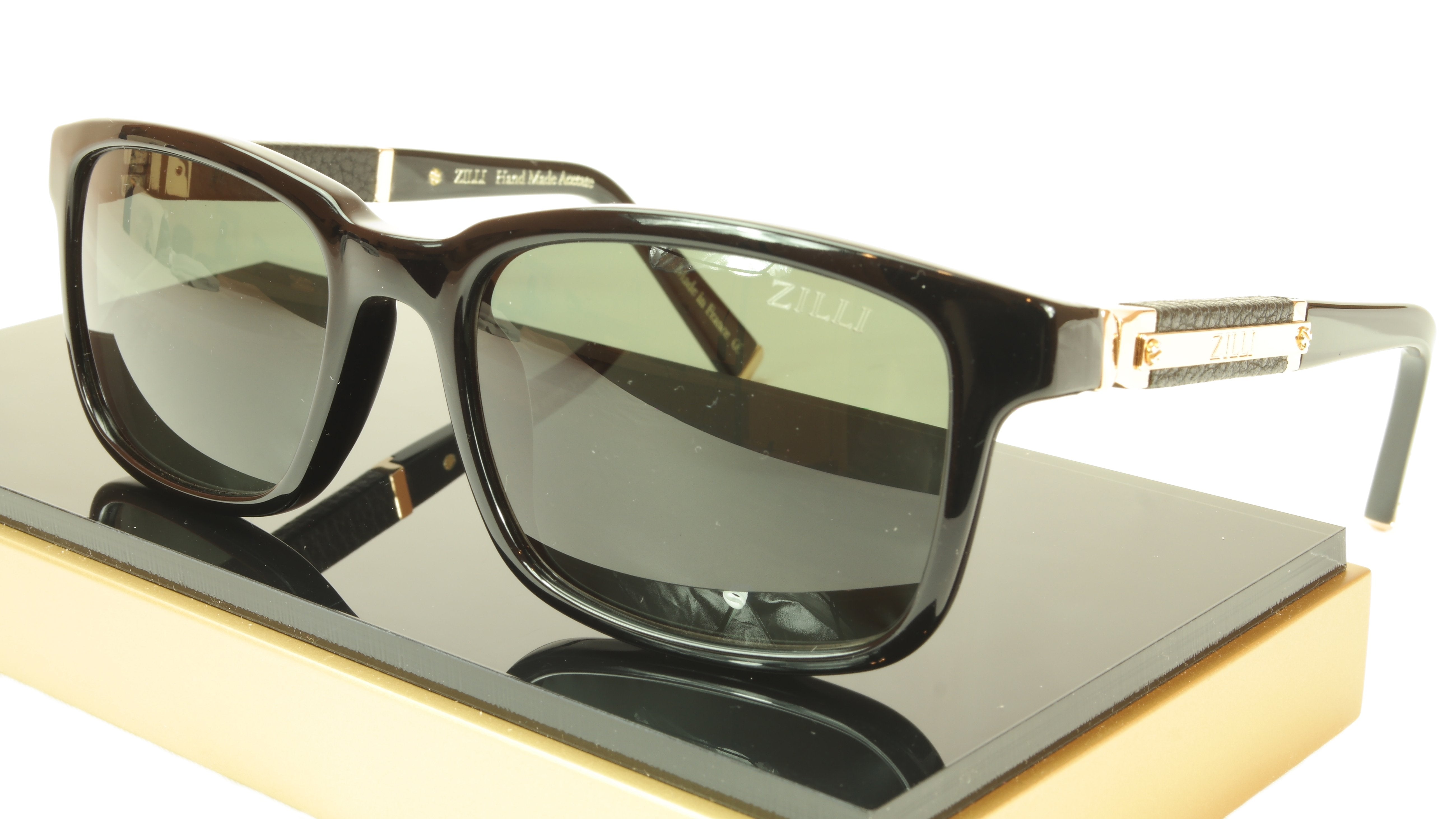 ZILLI Polarized Sunglasses Handmade Acetate & Titanium Frame - ZI 65011 C01 | Luxury French Designer Shades for Driving, Travel & Fashion