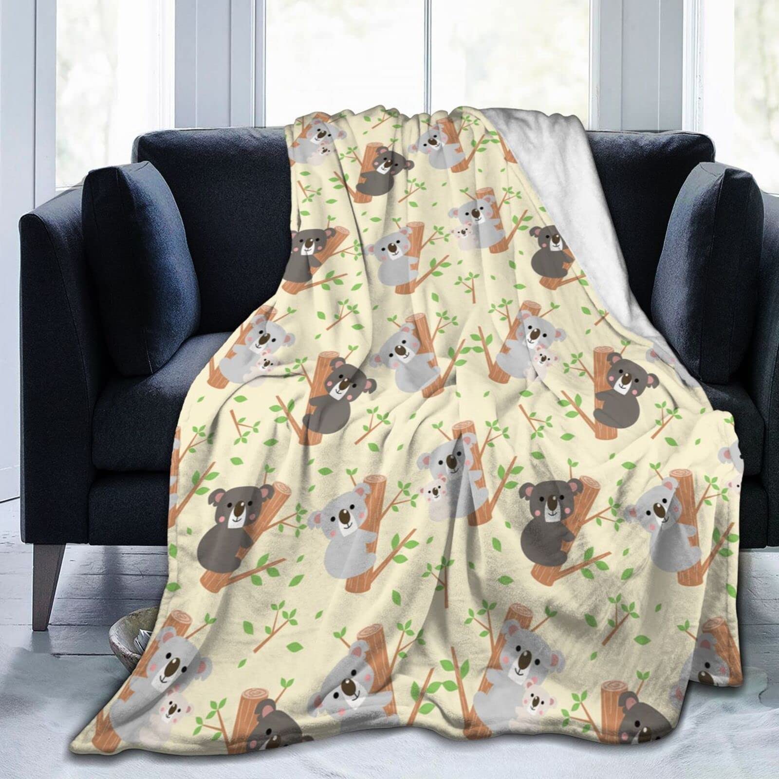 Soft & Cozy Koala Throw Blanket for Kids & Adults - Ultra Plush Luxury Decorative Blanket 60
