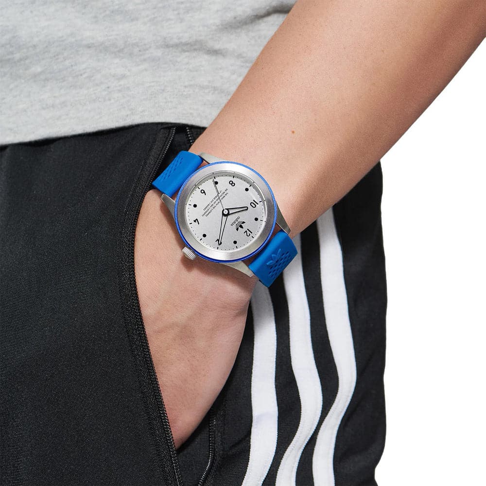 Adidas Originals Unisex Blue Silicone Strap Watch AOSY23032 - Stylish Casual Wear for Men & Women, Perfect for Everyday Use, Sports & Fitness Activities