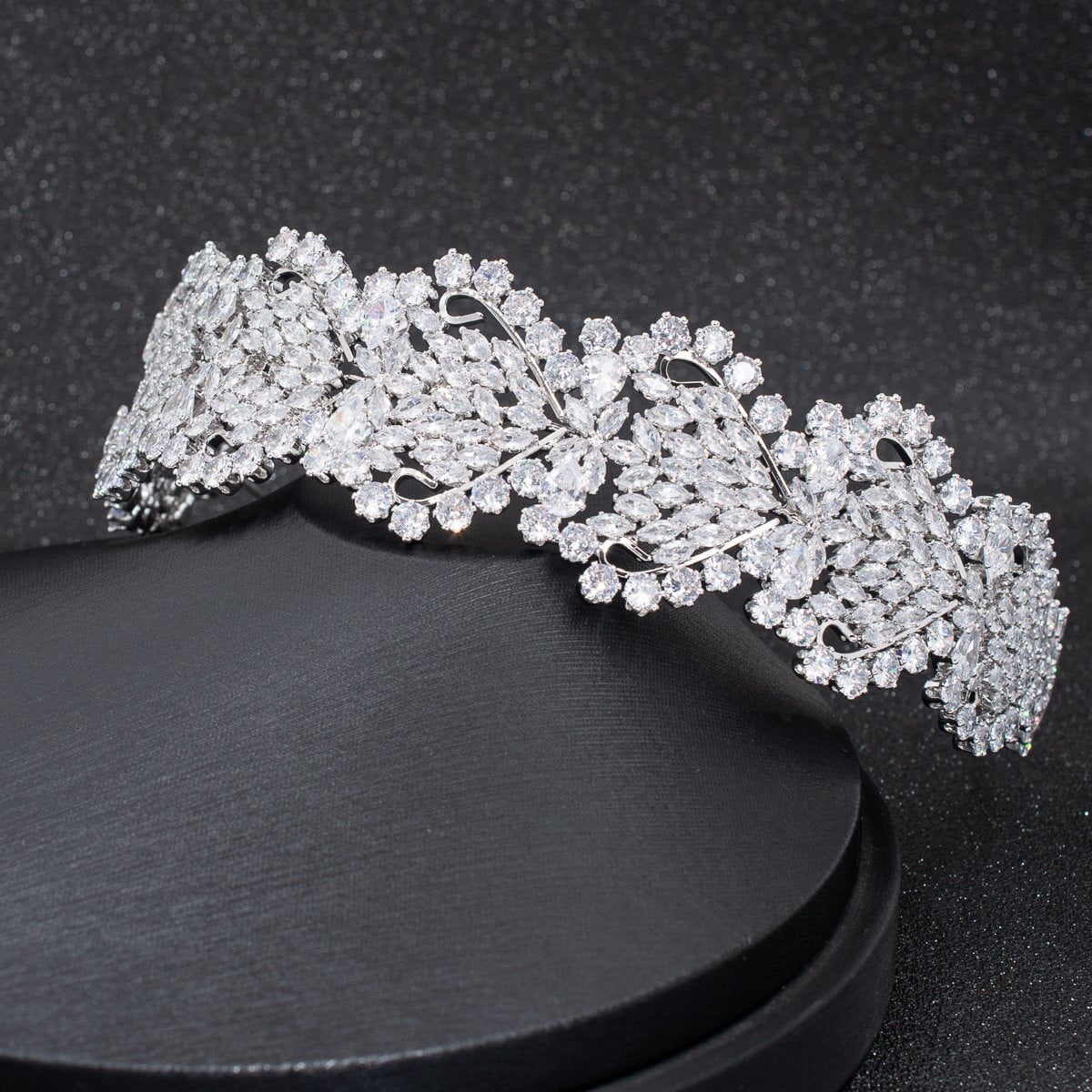 Elegant Crystal Cubic Zirconia Wedding Headband - Bridal Hair Tiara for Bride, CHA10026 | Perfect for Wedding Ceremony, Bridal Shower & Special Occasions