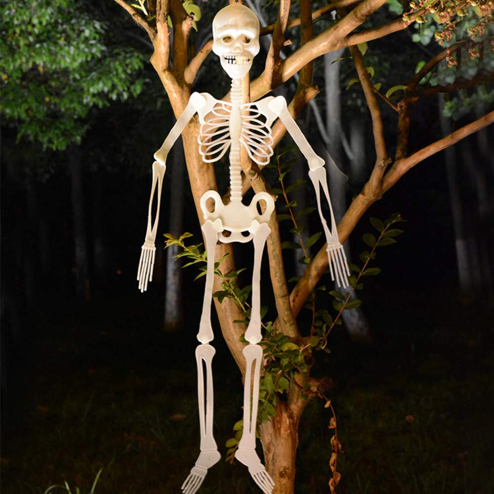 Obeon Prop Tricky 32cm Glow in The Dark Halloween Skeleton Toy - Scary Decoration for Party, Haunted House & Prank (12.6in) - Perfect for Halloween Decor, Spooky Party Supplies & Funny Prank Gifts