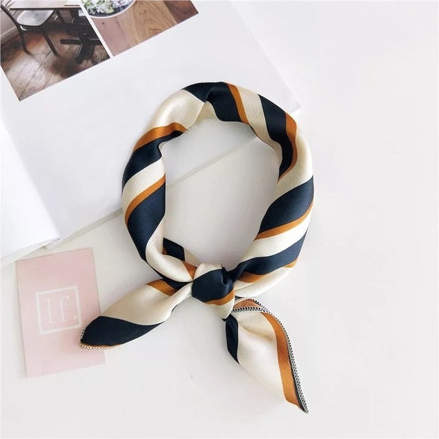50x50cm Luxury Silk Scarves for Women - Soft Hair Tie, Neckerchief, Foulard & Muffler - Elegant Small Square Scarf for Office, Party & Travel Accessories