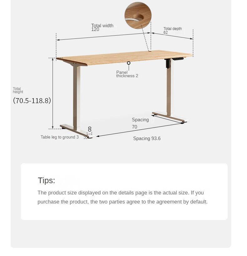 Premium Solid Oak & Black Walnut Electric Height Adjustable Standing Desk - Ergonomic Home Office Workstation for Remote Work & Study