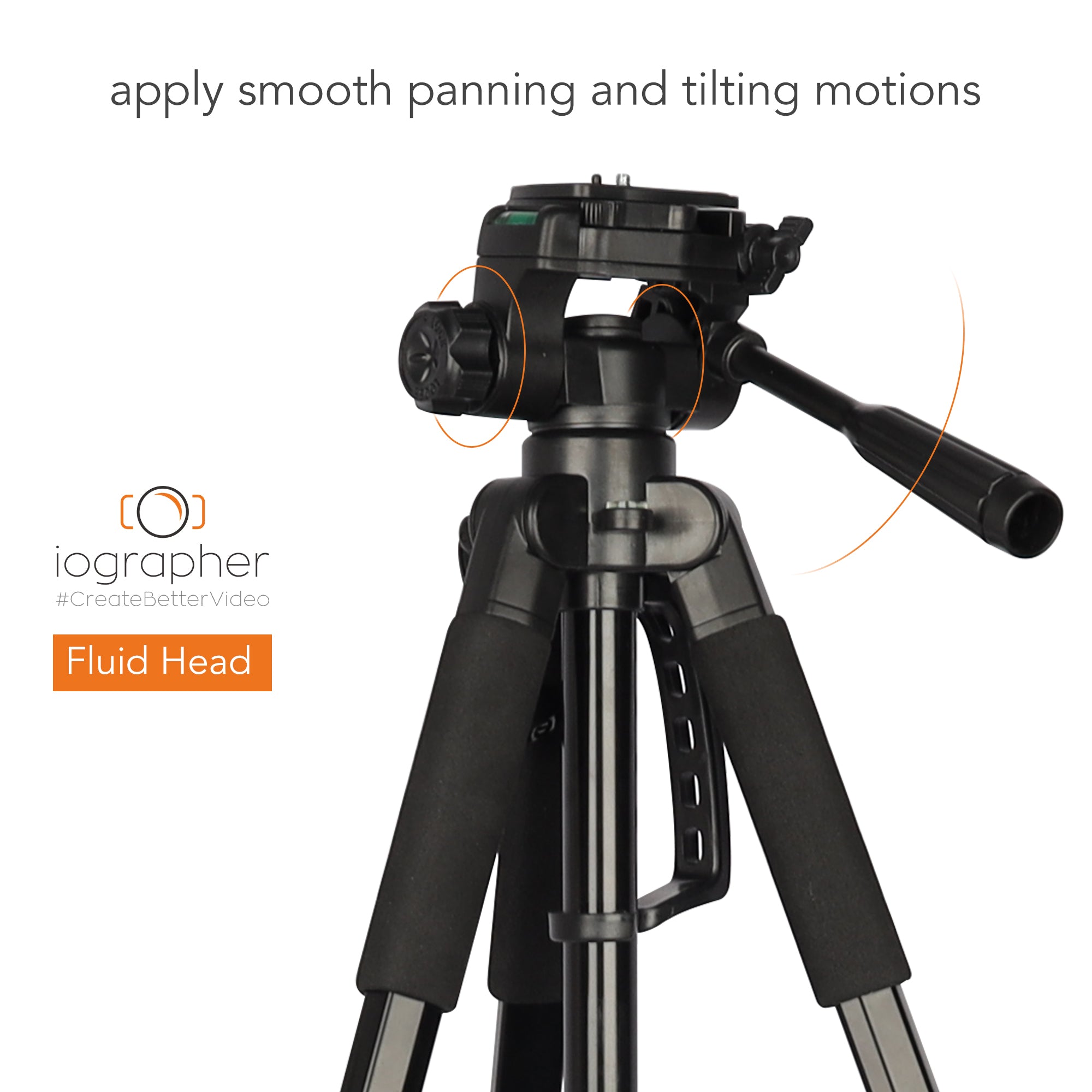 iOgrapher Multi Use Tripod III with Fluid Head - Professional Video Camera Tripod Stand for DSLR, Smartphone, and Action Cameras - Perfect for Vlogging, Live Streaming, and Film Making