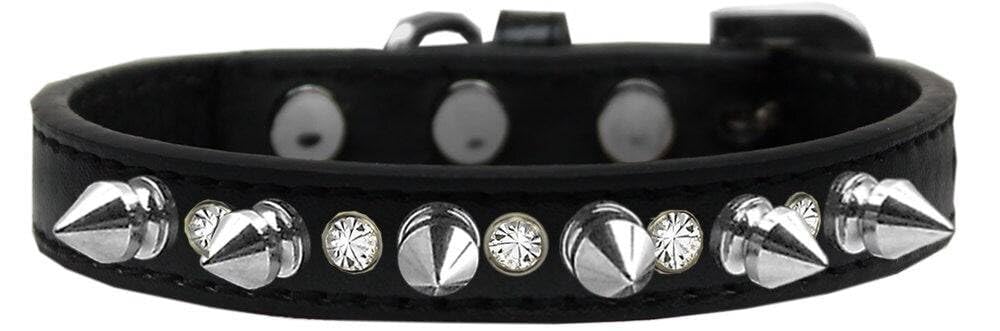 Dog Spike Collar with Crystals - Black for Pet Fashion