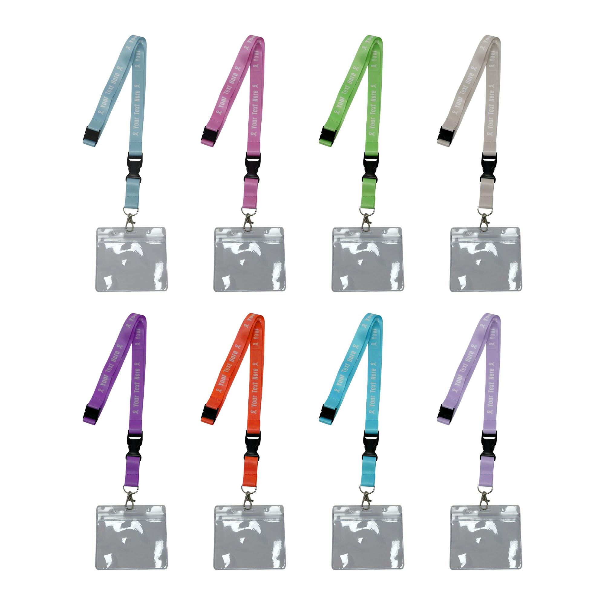Custom Lanyards Bulk with Logo - ID Badge Holders for Work & Events