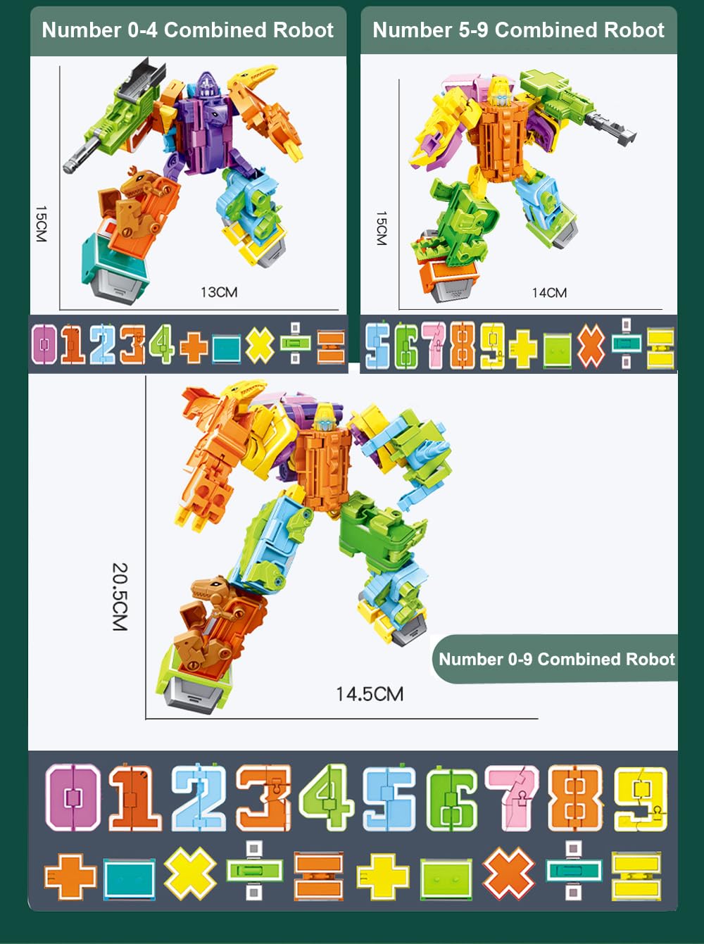 Number Robots Dinosaur Toys - STEM Learning Action Figures for Kids | Educational Counting Dinosaur Toys for Preschool & Kindergarten Math Games | Perfect for Classroom Activities & Birthday Gifts